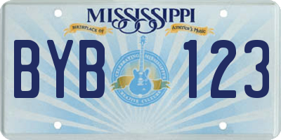 MS license plate BYB123