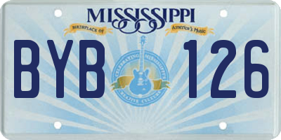 MS license plate BYB126