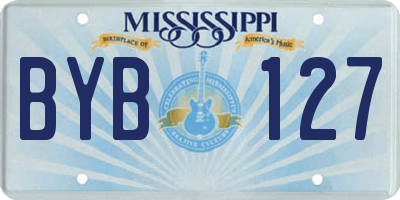 MS license plate BYB127