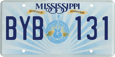 MS license plate BYB131