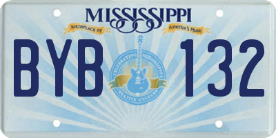 MS license plate BYB132
