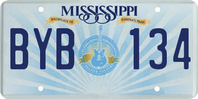 MS license plate BYB134
