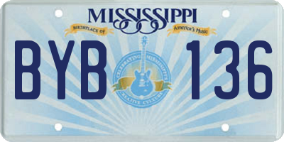 MS license plate BYB136