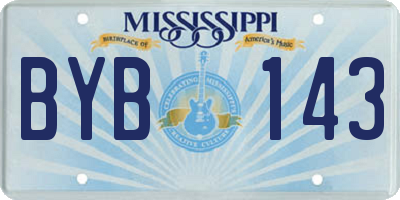 MS license plate BYB143