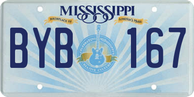 MS license plate BYB167