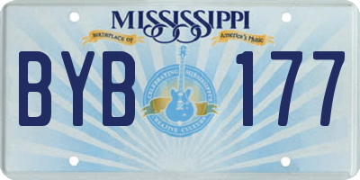 MS license plate BYB177