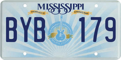 MS license plate BYB179