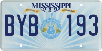 MS license plate BYB193