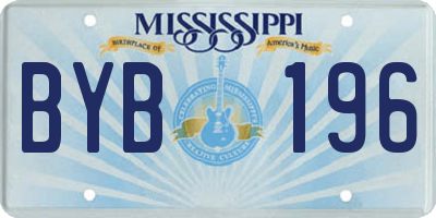 MS license plate BYB196