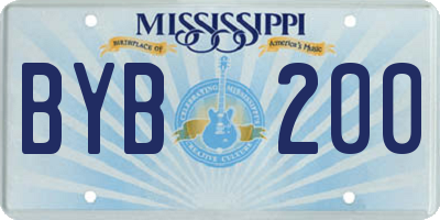 MS license plate BYB200
