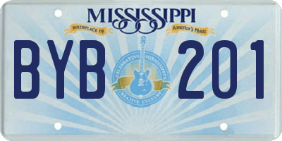 MS license plate BYB201
