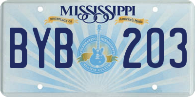 MS license plate BYB203