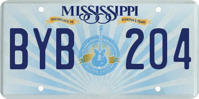 MS license plate BYB204
