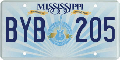 MS license plate BYB205