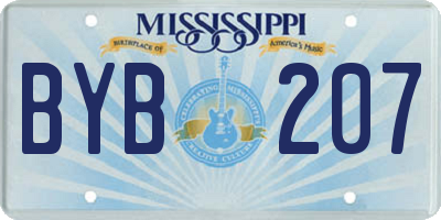 MS license plate BYB207