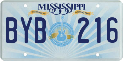 MS license plate BYB216