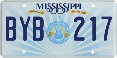 MS license plate BYB217