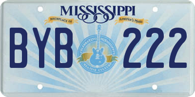 MS license plate BYB222