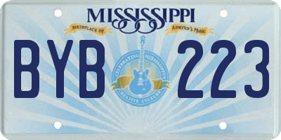 MS license plate BYB223