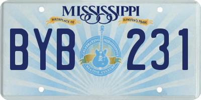 MS license plate BYB231