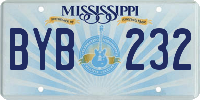 MS license plate BYB232
