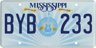 MS license plate BYB233