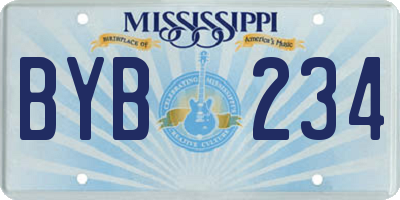 MS license plate BYB234