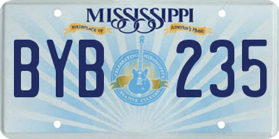 MS license plate BYB235