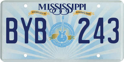 MS license plate BYB243