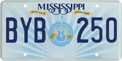 MS license plate BYB250