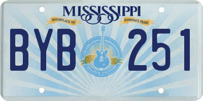 MS license plate BYB251