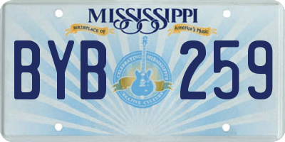 MS license plate BYB259