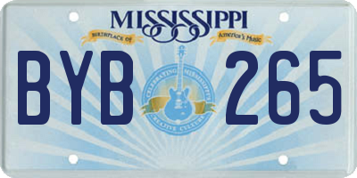 MS license plate BYB265