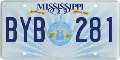 MS license plate BYB281