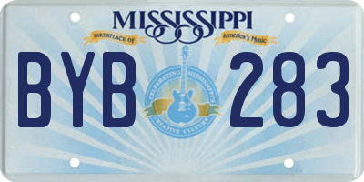 MS license plate BYB283