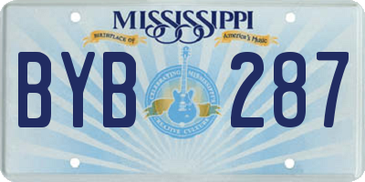 MS license plate BYB287