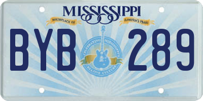 MS license plate BYB289