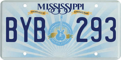 MS license plate BYB293