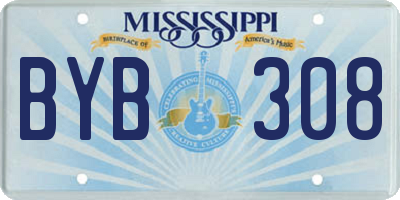 MS license plate BYB308