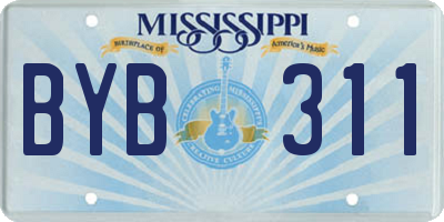 MS license plate BYB311