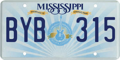 MS license plate BYB315
