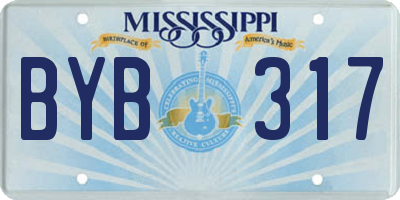 MS license plate BYB317