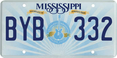 MS license plate BYB332