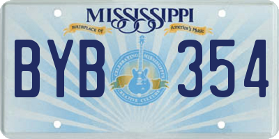 MS license plate BYB354