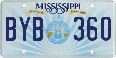 MS license plate BYB360