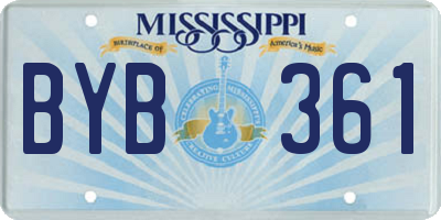 MS license plate BYB361