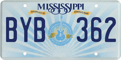 MS license plate BYB362