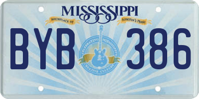 MS license plate BYB386