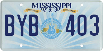 MS license plate BYB403