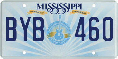 MS license plate BYB460